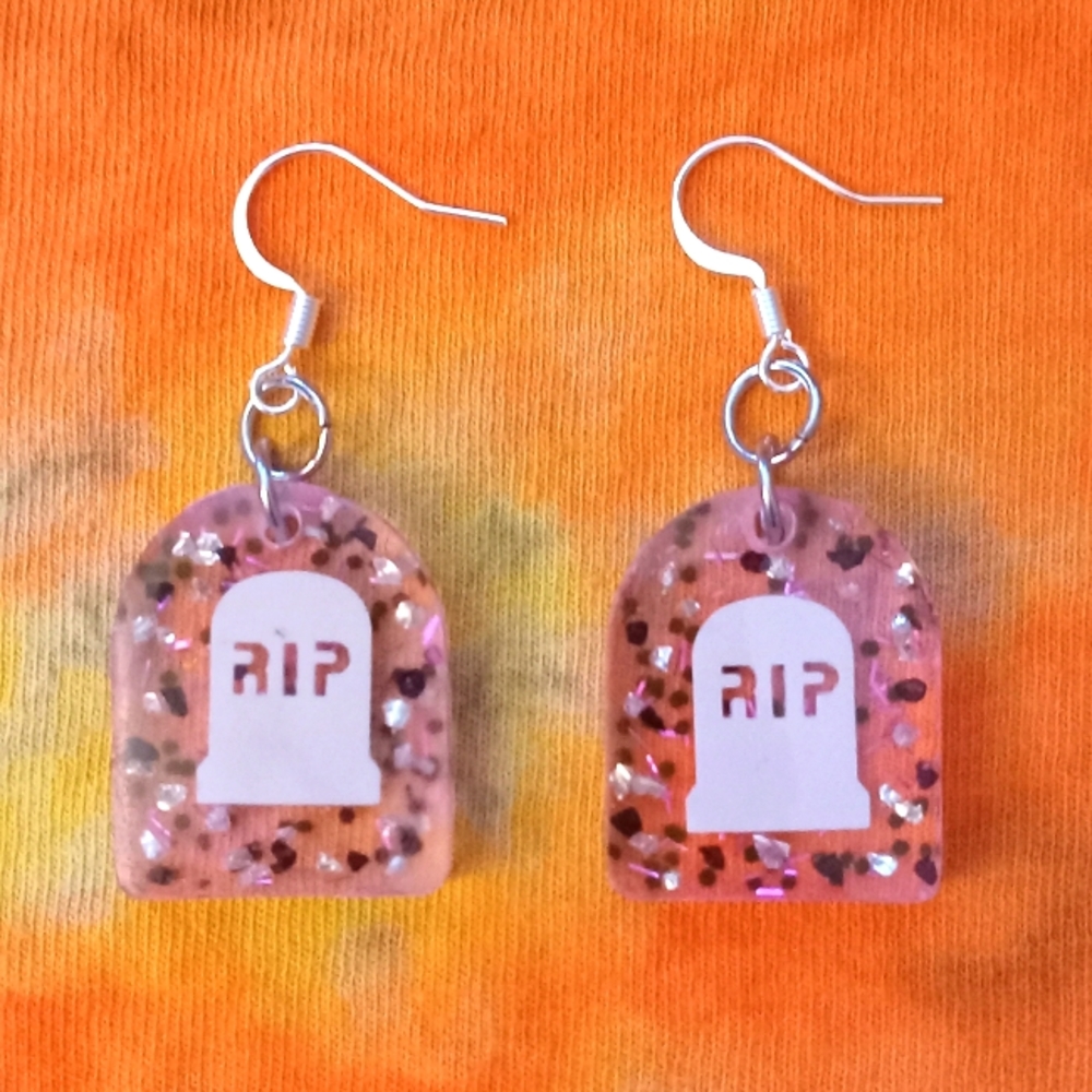 Handmade Gravestone Earrings